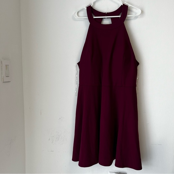 Speechless Halter Trendy Bow-Back A-Line Dress Magenta Fit & Flared Size 18 NWT - Picture 3 of 12